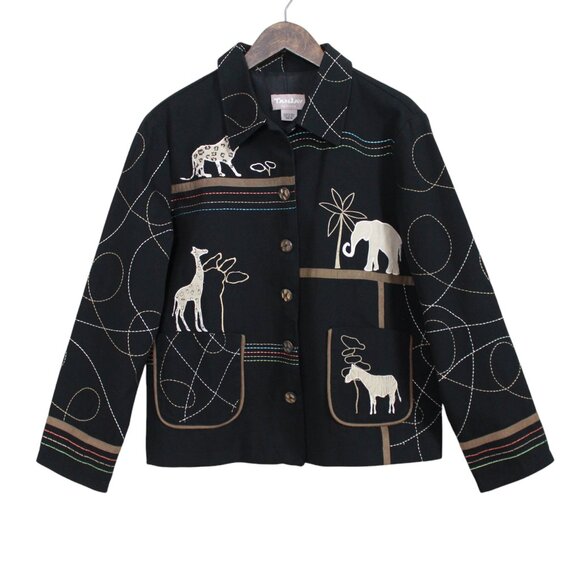 TanJay Jackets & Blazers - Tanjay Textured Animal Pattern Cotton Twill Jacket